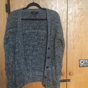 black and white knit cardigan